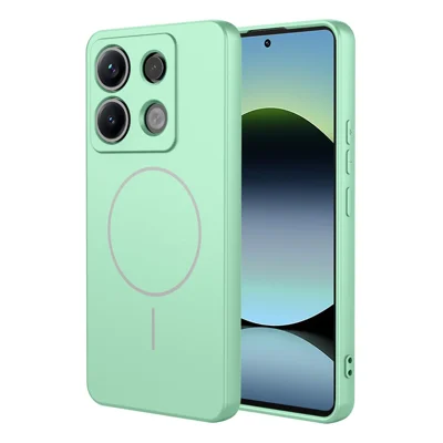 Bulk Purchasing For Xiaomi Redmi Note 14S 4G Magnetic Case Soft TPU Phone Back Cover - Matcha Green