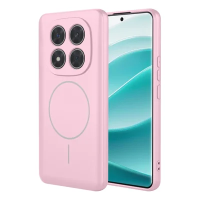 Bulk Purchasing For Xiaomi Redmi Note 14 Pro 5G Magnetic Case Soft TPU Phone Back Cover - Pink