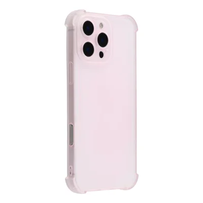 For iPhone 16 Pro Case Skin Touch Matte TPU Phone Back Cover Precise Cutouts - Transparent Pink