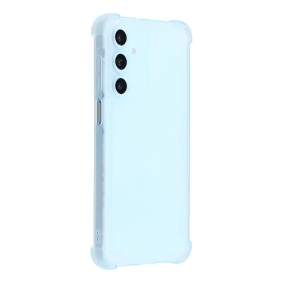 Voor Samsung Galaxy A55 5G hoesje Skin Touch mat TPU telefoon achtercover met precieze uitsparingen - Transparant blauw