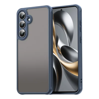 Samsung Galaxy S25 FE-hoesje Stootbestendig met Luchtkussens Matte Doorzichtige PC + TPU Achterkant - Blauw