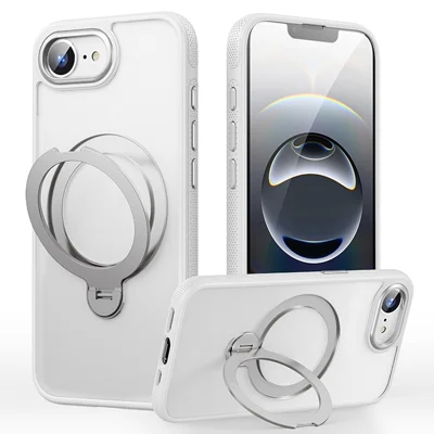 Til iPhone 16e Case Kompatibel med MagSafe Faldsikker TPU PC Ståtelefondæksel - Hvid
