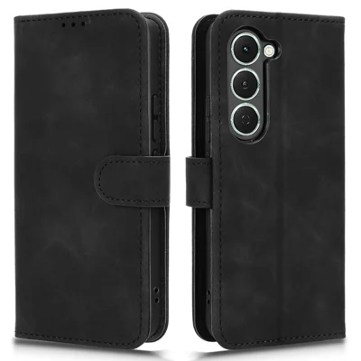 For TECNO Spark 40 Pro 4G Leather Case Skin Feel Anti Drop Wallet Flip Phone Cover - Black