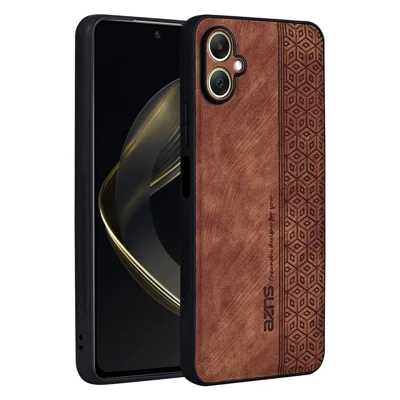 AZNS For Samsung Galaxy A08 5G / A08 4G / A07 5G / A07 4G Case Protective PU Leather Covered TPU Phone Shell - Brown