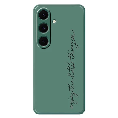 للهاتف Samsung Galaxy S24 FE غطاء خلفي بطباعة تصميم كلمات فنية وحواف مستقيمة من مادة TPU - أخضر