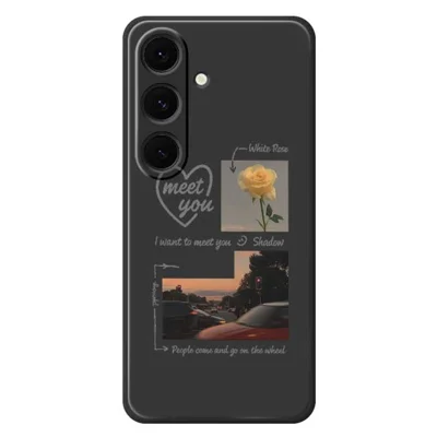 For Samsung Galaxy S24 FE Case Meet You Photo Pattern Printing Straight Edge TPU Phone Back Cover - Black