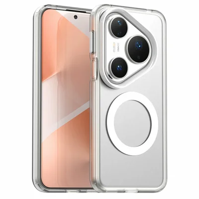 Voor Huawei Pura 80 Pro / 80 Pro+ Hoesje compatibel met MagSafe Anti-val Hybrid Telefoonhoes - Wit