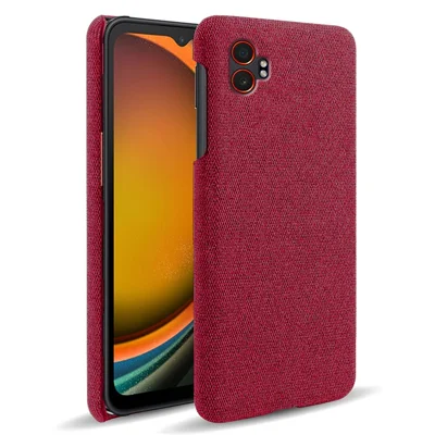 For Samsung Galaxy XCover7 Pro Phone Case Cloth Texture Anti-Scratch Protective PC Back Cover - Red