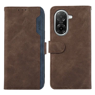 ABEEL For Xiaomi Redmi A5 4G (171.7mm) / Poco C71 4G Case Color Splicing Leather Flip Phone Cover RFID Blocking - Brown