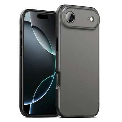 IPAKY til iPhone Air Case stødfast PC+TPU Matt telefondæksel - Sort