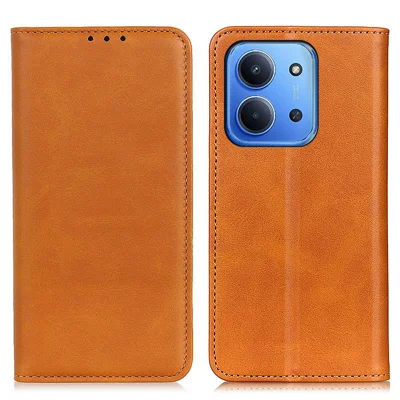 For Xiaomi Redmi 15C 5G (EU) (173mm) / 15C 4G (EU) (173mm) Case Split Leather Flip Wallet Phone Cover - Brown