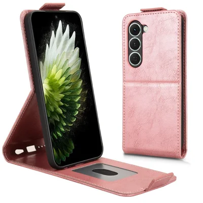 For TECNO Spark 40 Pro 4G Stand Case Magnetic Clasp Vertical Flip Leather Phone Cover with Card Holder - Rose Gold