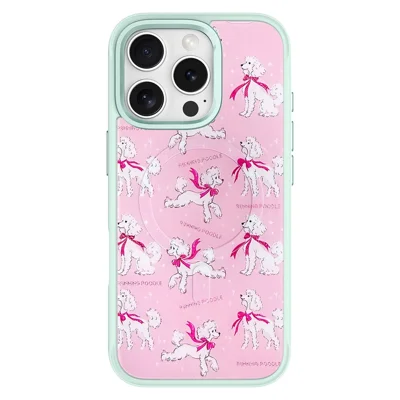 For iPhone 16 Pro Magnetic Case TPU PC Phone Cover with Detachable Running Dog Backplate - Green