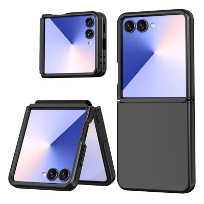 For Samsung Galaxy Z Flip7 5G Case Shockproof TPU PC Slim Phone Cover Skin-Touch - Black