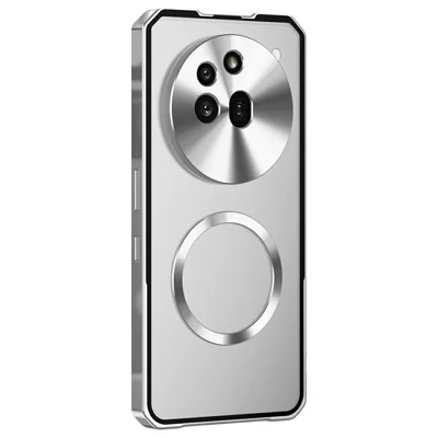 For Nothing Phone (3a) Pro Magnetic Case Hard PC Metal Frame Frosted Phone Back Cover - Silver