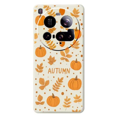 Xiaomi 15 Ultra-hoesje met herfstthema Patroonprint Rechte rand TPU-telefoonhoesje - Beige