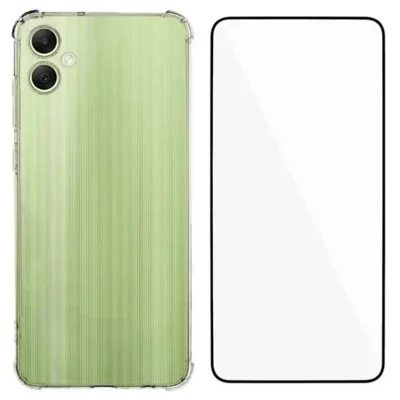 WANLONFENG For Samsung Galaxy A06 5G TPU Case  WL3 Series 1.5mm Phone Cover with Tempered Glass Film - Transparent
