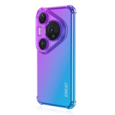 ENKAY For Huawei Pura 80 Pro+ / Huawei Pura 80 Pro TPU Case Thickened Four Corner Drop-proof Phone Back Cover - Purple / Blue