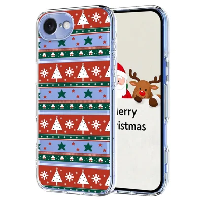 For iPhone 17e / 16e Case Christmas Themed Pattern Printing TPU Phone Back Cover - Christmas Ribbons