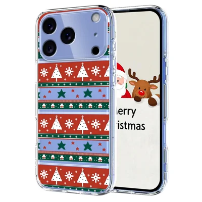 TPU Case voor iPhone 17 Pro met Kerstthema Patroonprint - Kerstlinten