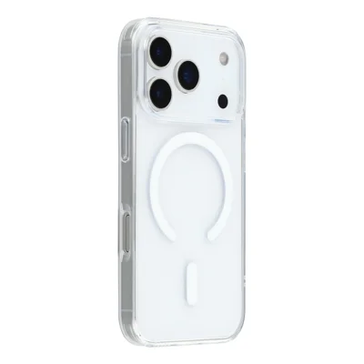 JAUCASE för iPhone 17 Pro Max skal kompatibelt med MagSafe kristallklart TPU PC telefonbakomslag