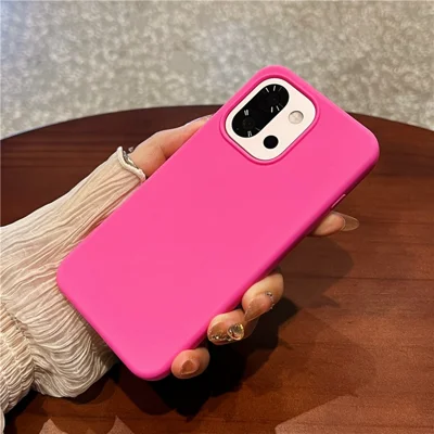 For OnePlus 13T 5G Case Skin-Friendly Liquid Silicone + PC Phone Cover - Hot Pink
