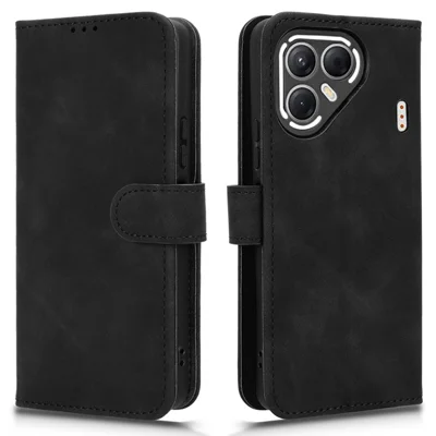 For TECNO Pova 7 5G Leather Case Skin Feel Anti Drop Wallet Flip Phone Cover - Black