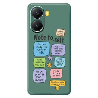 For Xiaomi Redmi Turbo 4 5G  /  Poco X7 Pro 5G Case Colored Sticky Notes Pattern Printing Straight Edge TPU Phone Back Cover - Green