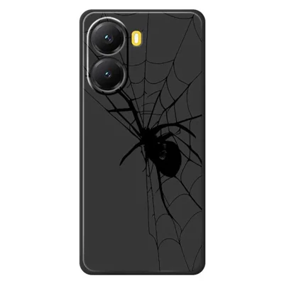 For Xiaomi Redmi Turbo 4 5G  /  Poco X7 Pro 5G Case Spider Pattern Printing Straight Edge TPU Phone Back Cover - Black