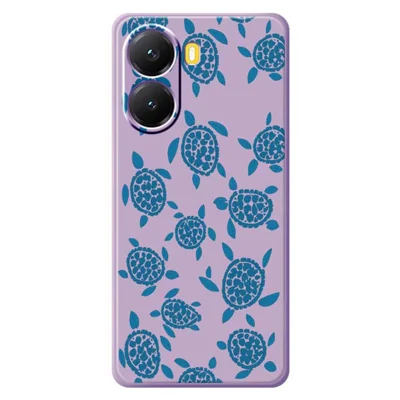 For Xiaomi Redmi Turbo 4 5G  /  Poco X7 Pro 5G Case Blue Turtle Pattern Printing Straight Edge TPU Phone Back Cover - Purple