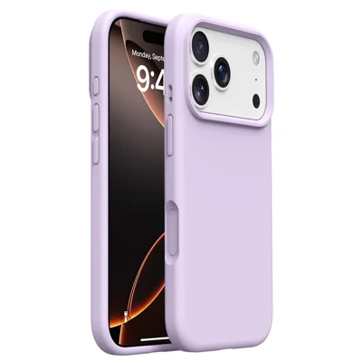 For iPhone 18 Pro / 17 Pro Case Soft Microfiber Lining Liquid Silicone + PC Phone Cover - Bean Purple