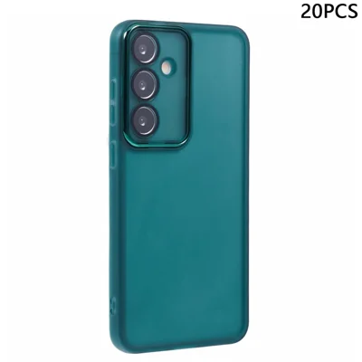 Bulk Purchasing 20Pcs For Samsung Galaxy A15 4G / A15 5G Case Electroplated Camera Frame TPU Phone Cover Precise Cutouts - Transparent Green