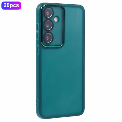 Bulk Purchasing 20Pcs For Samsung Galaxy S23 FE Case Electroplated Camera Frame TPU Phone Cover Precise Cutouts - Transparent Green