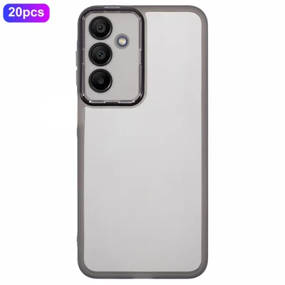 Bulk Purchasing 20Pcs For Samsung Galaxy A16 5G / A16 4G Case Electroplated Camera Frame TPU Phone Cover Precise Cutouts - Transparent Black