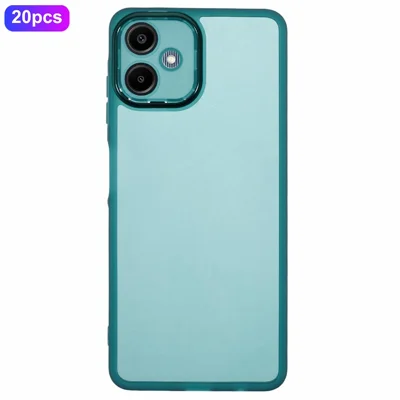 Bulk Purchasing 20Pcs For Samsung Galaxy A06 4G Case Electroplated Camera Frame TPU Phone Cover Precise Cutouts - Transparent Green