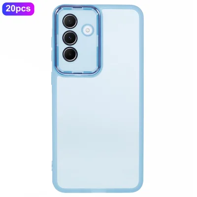 Bulk Purchasing 20Pcs For Samsung Galaxy A36 5G Case Electroplated Camera Frame TPU Phone Cover Precise Cutouts - Transparent Blue