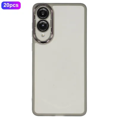 Bulk Purchasing 20Pcs For Samsung Galaxy S25 Edge Case Electroplated Camera Frame TPU Phone Cover Precise Cutouts - Transparent Black