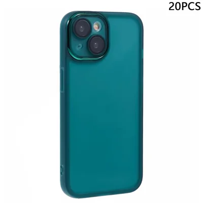 Bulk Purchasing 20Pcs For iPhone 13 Case Electroplated Camera Frame TPU Phone Cover Precise Cutouts - Transparent Green