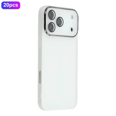 Bulk Buy 20 PCS For iPhone 17 Pro Max Case Electroplated Camera Frame Eagle Eye TPU Precise Cutouts Shockproof - Transparent White