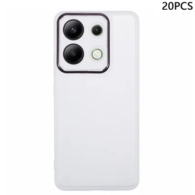 Bulk Purchasing 20Pcs For Xiaomi Redmi Note 13 4G Case Electroplated Camera Frame TPU Phone Cover Precise Cutouts - Transparent White
