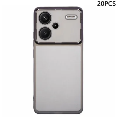 Bulk Purchasing 20Pcs For Xiaomi Redmi Note 13 Pro+ 5G Case Electroplated Camera Frame TPU Phone Cover Precise Cutouts - Transparent Black