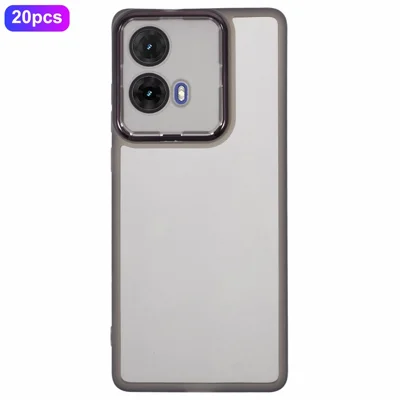 Bulk Purchasing 20Pcs For Motorola Moto G85 5G Case Electroplated Camera Frame TPU Phone Cover Precise Cutouts - Transparent Black