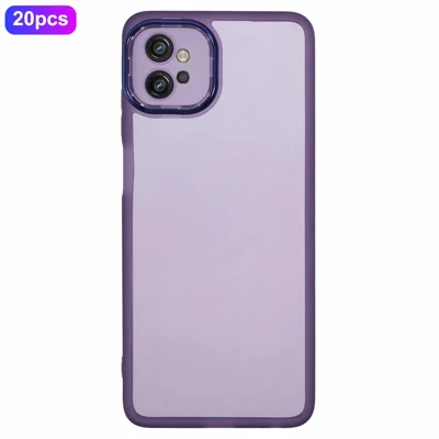 Bulk Purchasing 20Pcs For Motorola Moto G32 4G Case Electroplated Camera Frame TPU Phone Cover Precise Cutouts - Transparent Purple