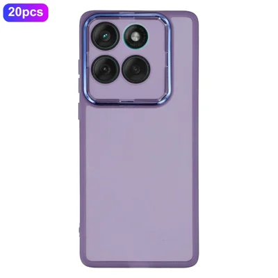 Groothandel 20 stuks voor Motorola Edge 60 Fusion 5G hoesje Verchroomd cameraframe TPU telefoonhoes Precieze uitsparingen - Transparant Paars