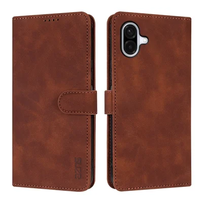 AZNS For Samsung Galaxy A08 5G / A08 4G / A07 5G / A07 4G Case PU Leather Wallet Phone Cover - Brown