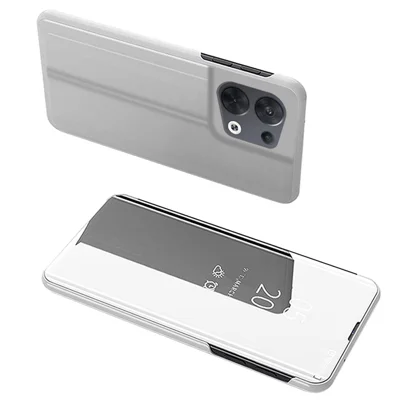 For Oppo Reno8 5G (Global Version) Flip Leather Cover with Stand Full Body Protective Phone Case - Silver