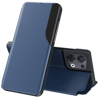 Capa de Telemóvel Tipo Carteira para Oppo Reno8 Pro+ 5G (Versão Global) / Reno8 Pro 5G (Versão Global), Capa de Pele PU com Suporte, Cor Azul-Safira