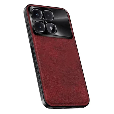 For Xiaomi Redmi K70 Ultra Case PU + TPU + PC Phone Back Cover with Metal Lens Frame - Wine Red