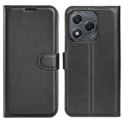 For Honor 400 Smart 5G / 4G / X7d 4G Case Litchi Texture Shockproof Leather Wallet Phone Cover -  Black