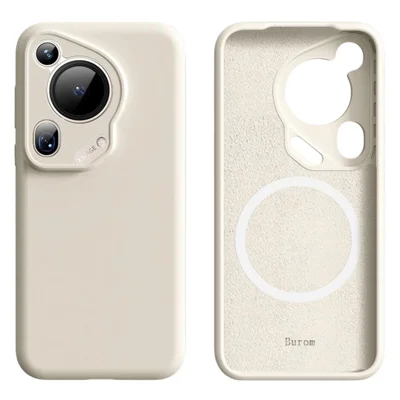 For Huawei Pura 70 Ultra Magnetic Case Precise Cutouts Liquid Silicone + PC Phone Cover - Antique White